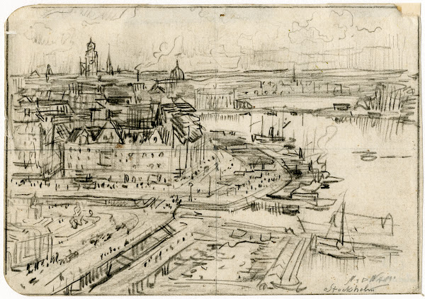 Gezicht op Stockholm in vogelvlucht