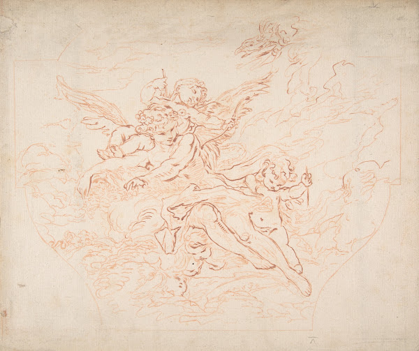 Preparatory Drawing of a Ceiling for Etching after Boucher Drawing mid 18th cent