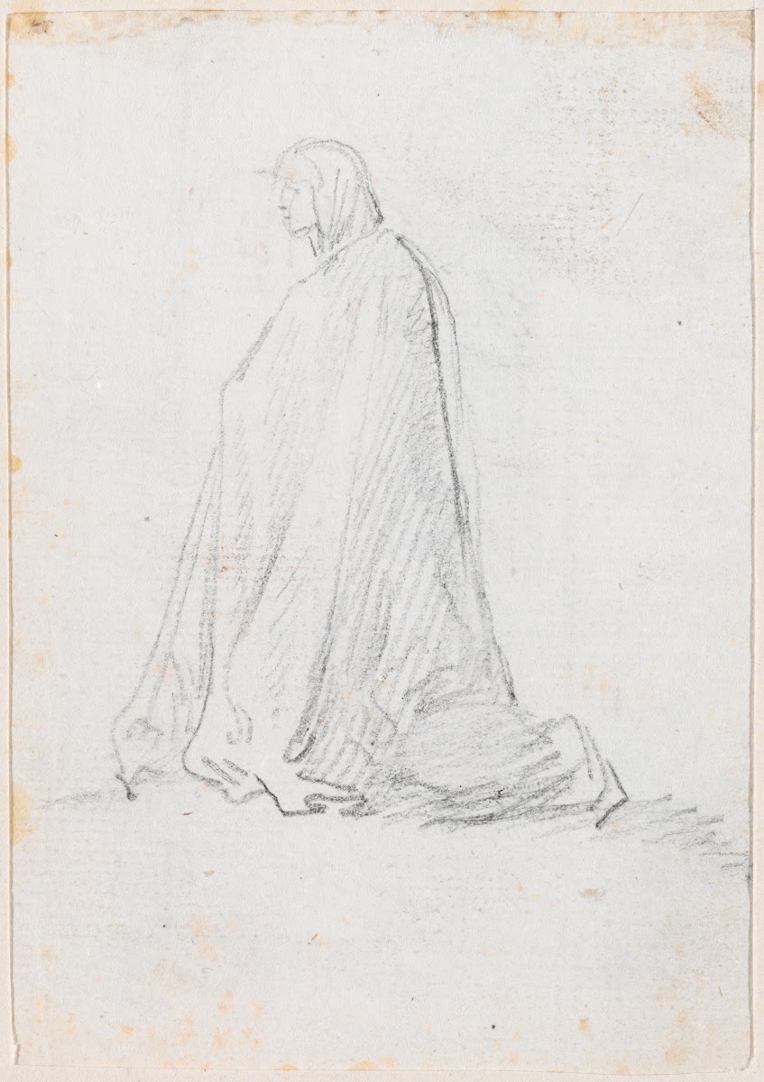 Kneeling Figure in a Hooded Robe verso probably c 1754 1765