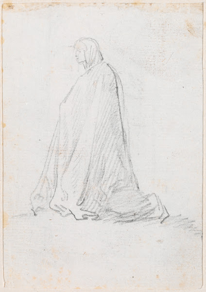 Kneeling Figure in a Hooded Robe verso probably c 1754 1765