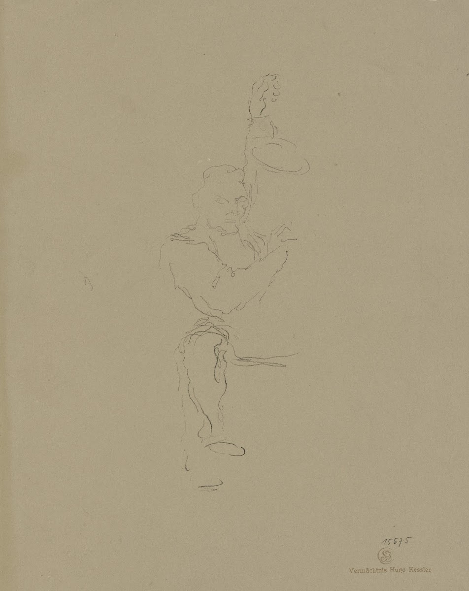 Skizze eines betrunkenen am Boden liegenden Mannes ca 1870