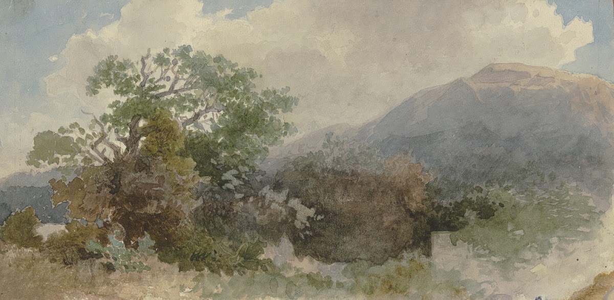 Landscape with mountain ridge