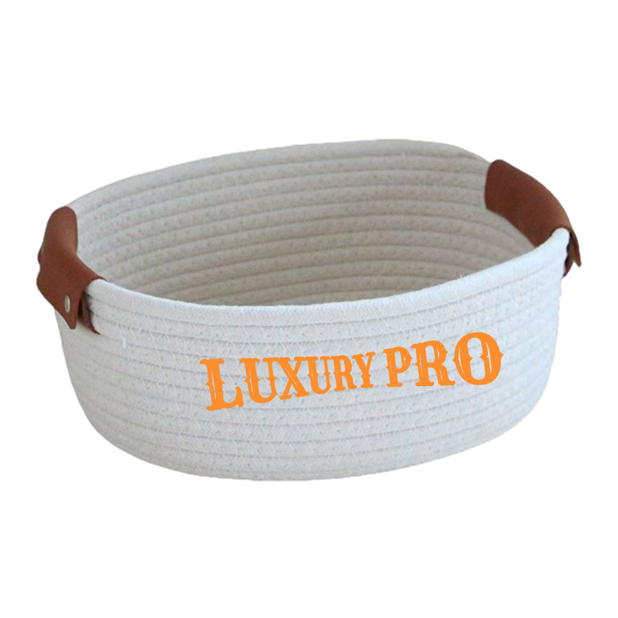 Leather Handle Storage Basket