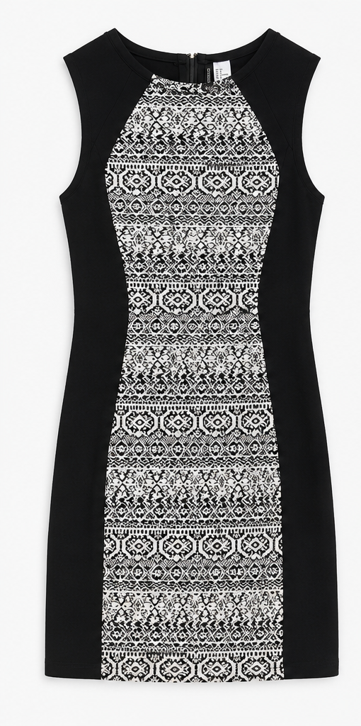 Rochii - Rochie H&M Divided alb-negru - XS/EUR 34