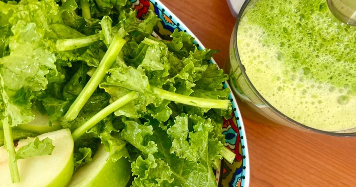 Nước Ép Táo Xanh Và Cải Kale
