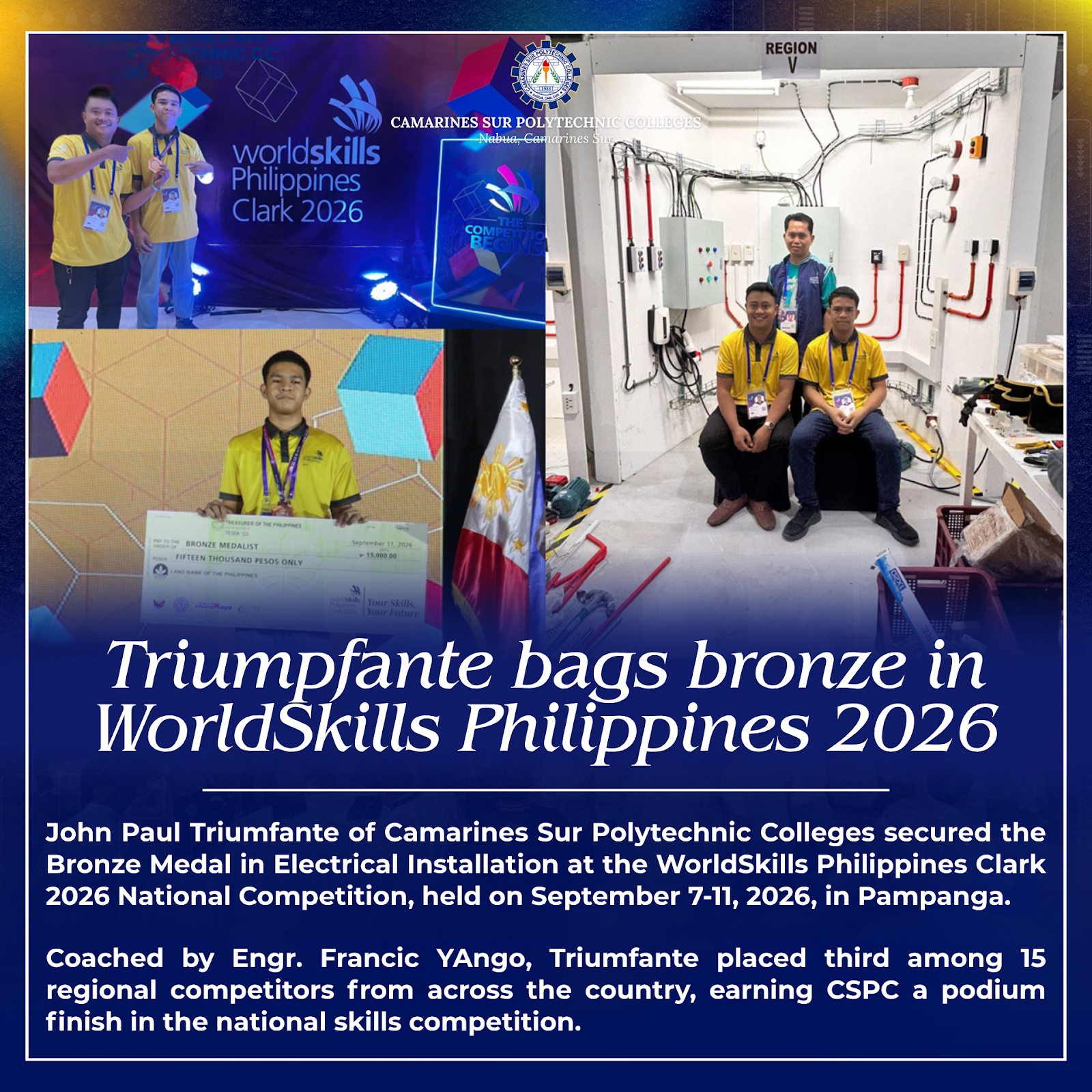 Triumfante bags bronze in WorldSkills Philippines 2026