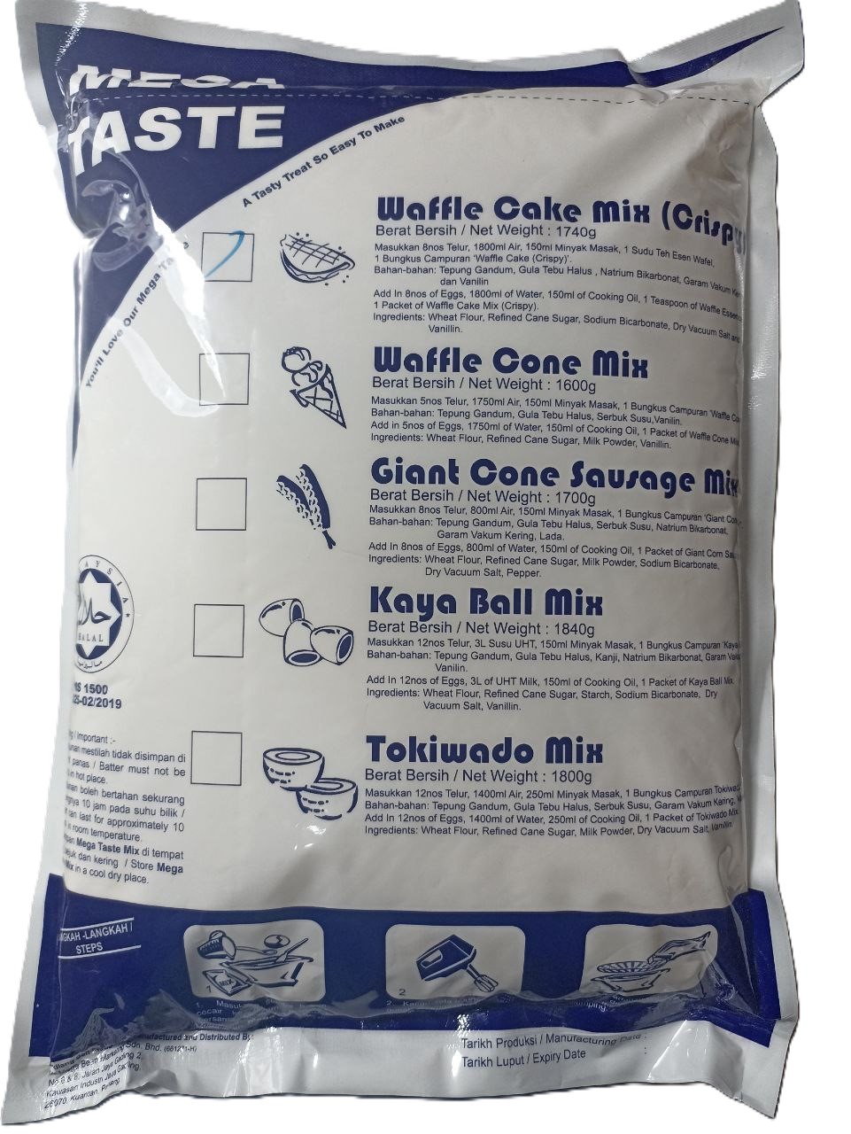 Waffle Cake Mix-Crispy (Mb-Mega Taste) 1Ctn