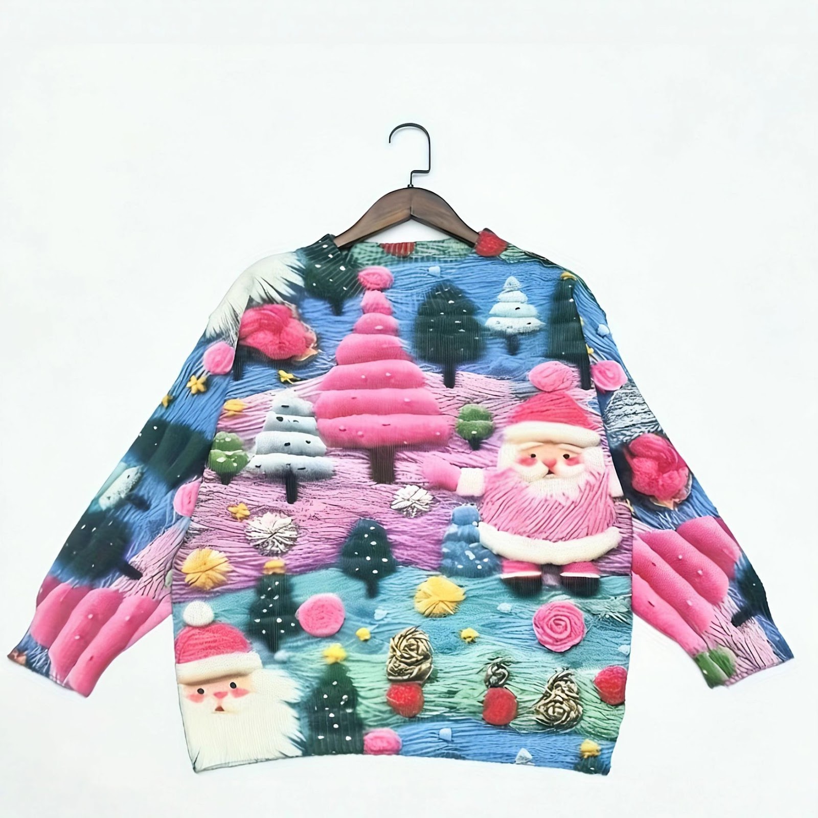 Women’s Christmas sweater with 3D Santa print