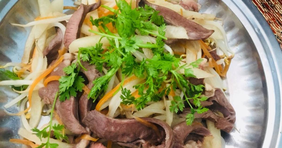 Củ sắn xào tim heo