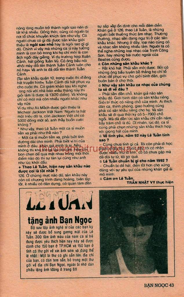 Tập san thơ văn : Bạn ngọc (số 7 - 1992) - Trang 41