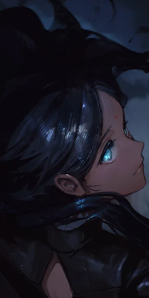 Anime Girl, Digital Art, Illustration, Dark Aesthetic 4K Wallpaper Background