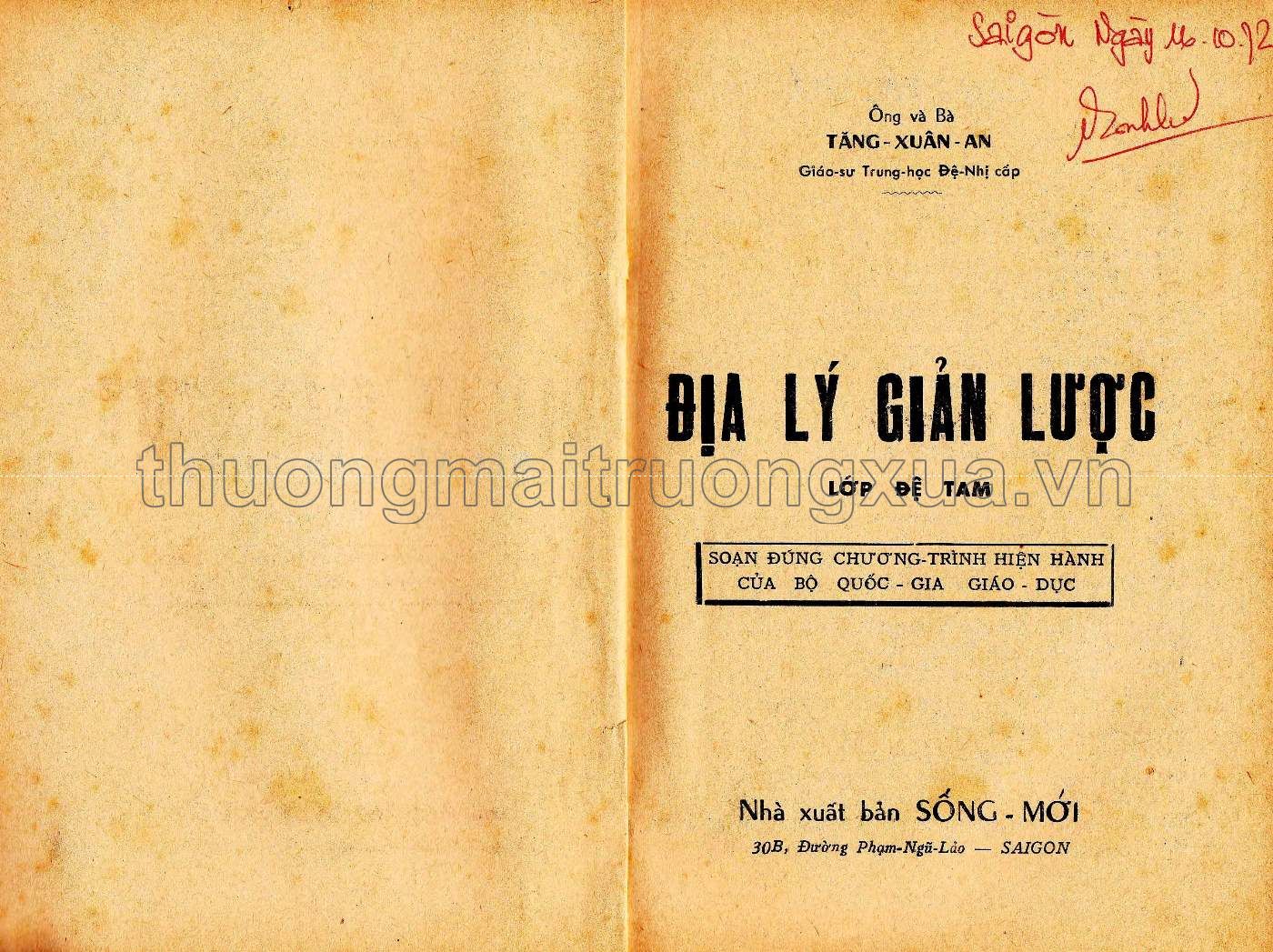 Địa lý đệ tam (1968) - Trang 2