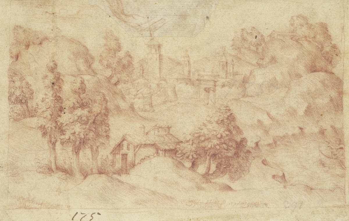 Landschaft mit Stadtansicht