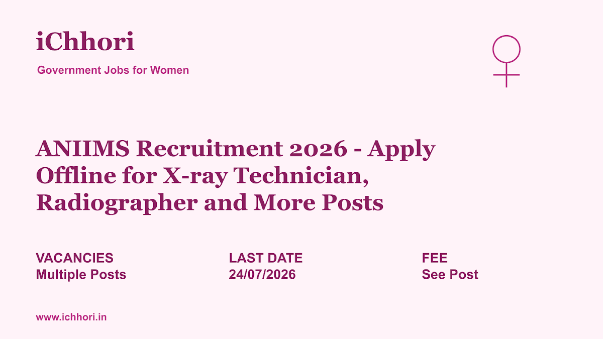 ANIIMS Recruitment 2026 - Apply Offline for X-ray Technician, Radiographer and More Posts - iChhori