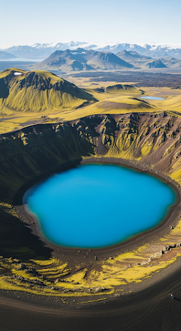 Iceland Crater Lake Aerial