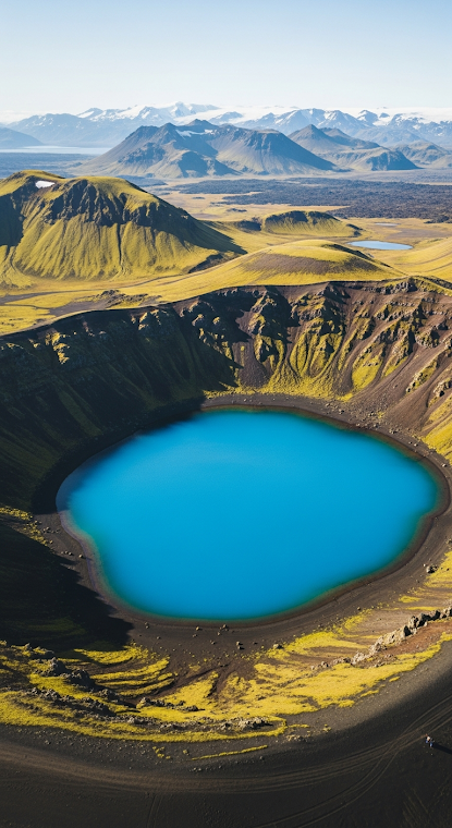 Iceland Crater Lake Aerial