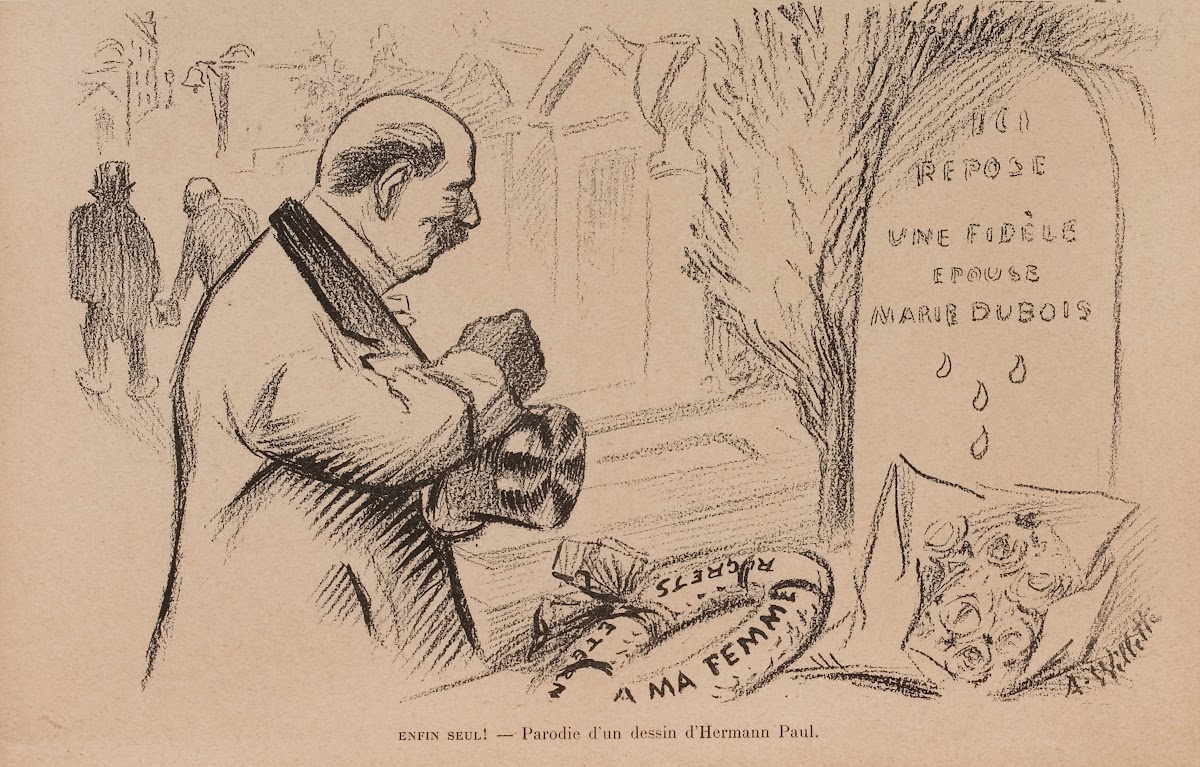 Enfin seul  Parodie dun dessin dHermann Paul