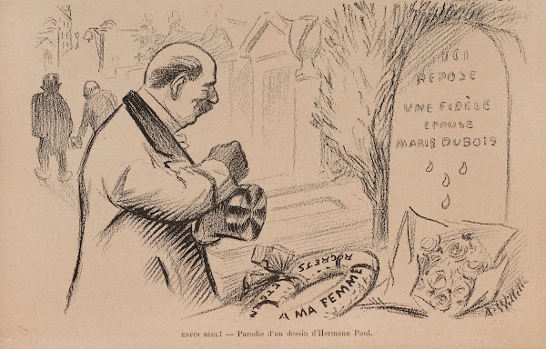 Enfin seul  Parodie dun dessin dHermann Paul