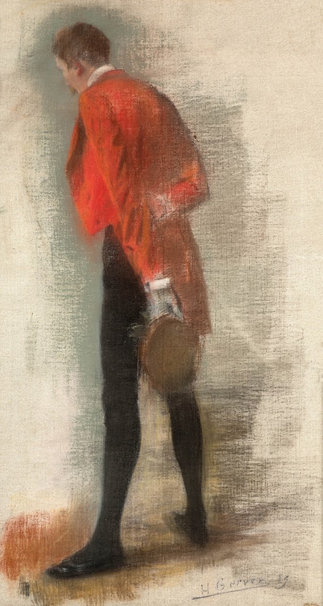 Etude dhomme de dos à la veste rouge 1889