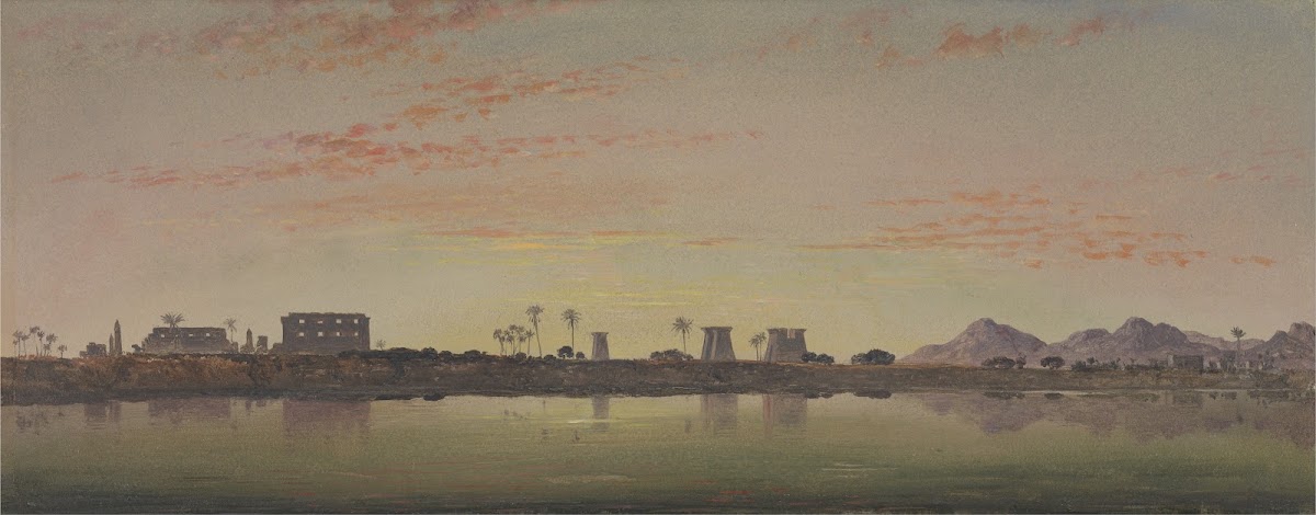 Pylons at Karnak the Theban Mountains in the Distance 1873 or 1874