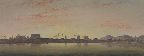 Pylons at Karnak the Theban Mountains in the Distance 1873 or 1874