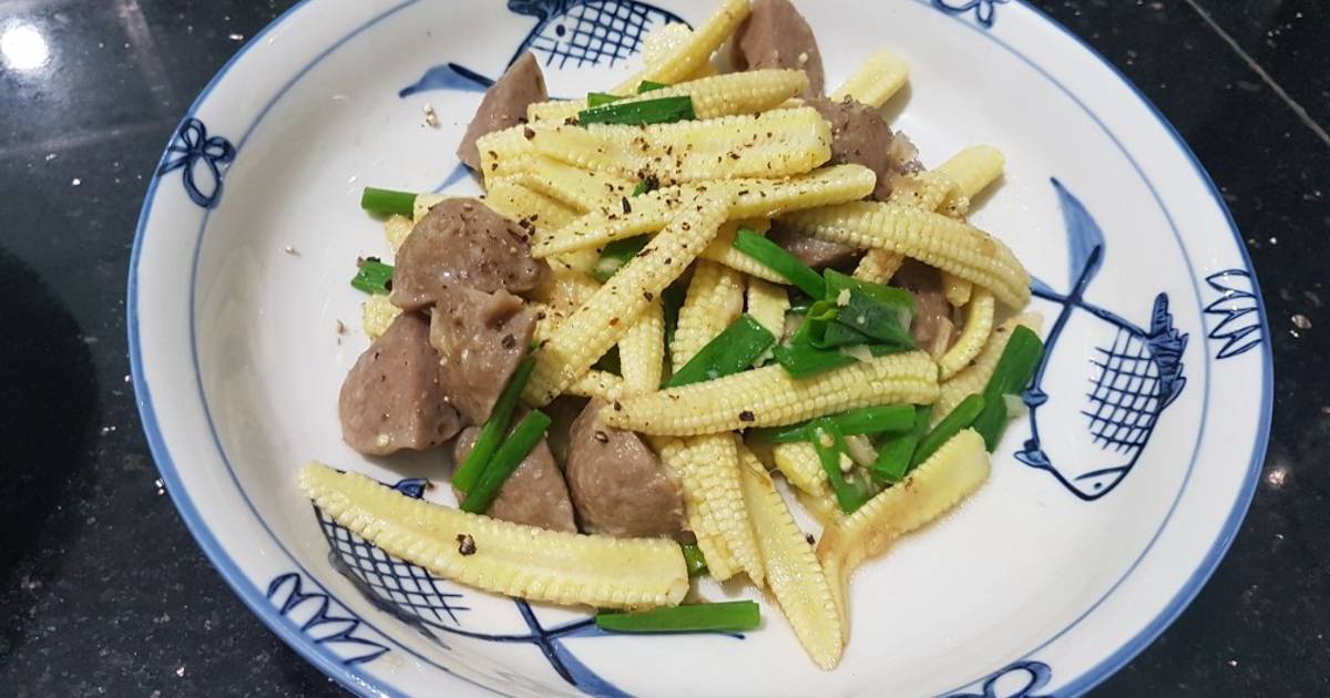 SP.0321 - Bò Viên Xào Bắp Non