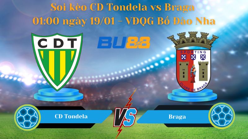 Soi kèo CD Tondela vs Braga 01:00 ngày 19/01