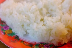 Cho gạo nếp vào nồi cùng với nước, nấu chín.