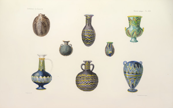 Collection Julien Greau Verrerie antique emaillerie et poterie appartenant a M J