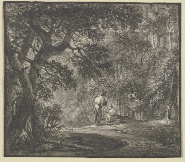Waldinneres mit zwei Figuren