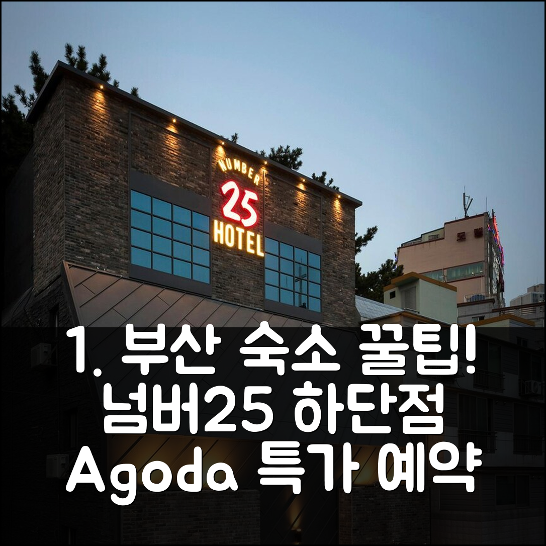 부산 하단 넘버25 하단점: 부산 숙소 예약 꿀팁! - 아고다 호텔 추천