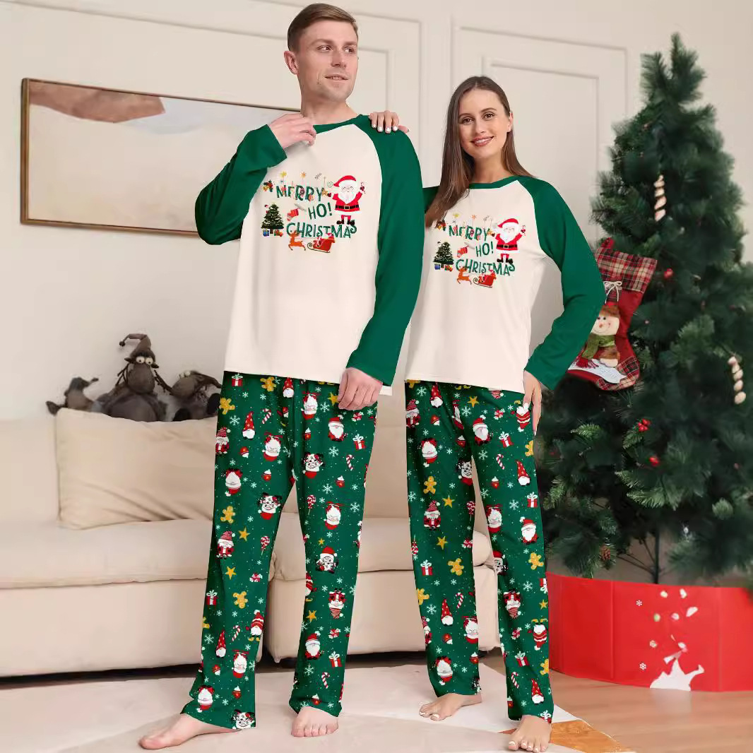 Christmas Family Pajama with Snowflakes and Santa Claus