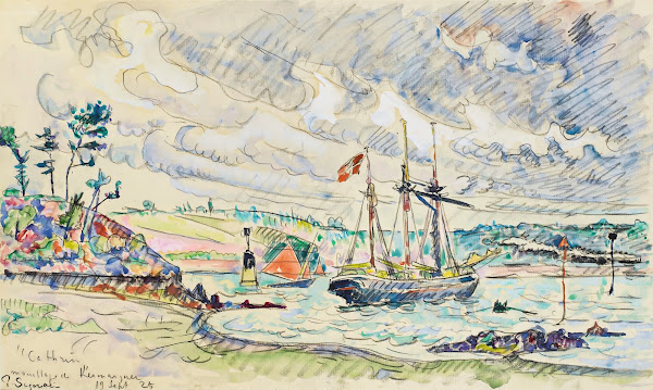 Cathrin À Lancre Mouillage De Kermarquer Embouchure Du Trieux 1925