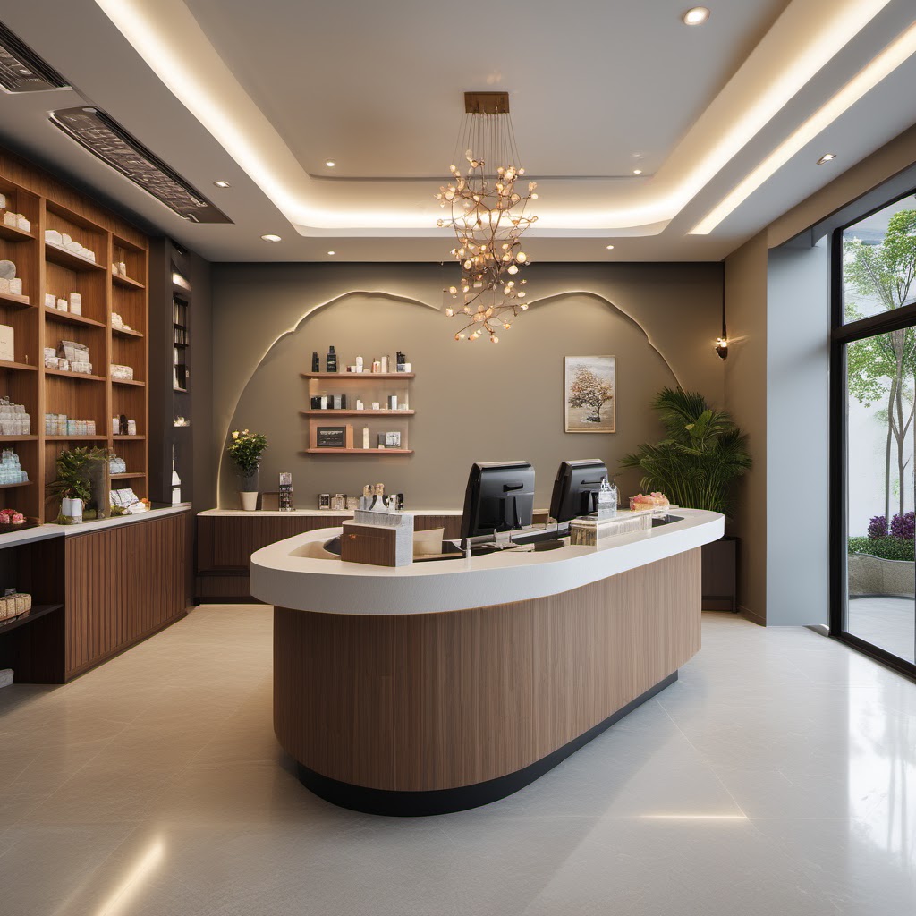 Chủ Spa đang xem xét dữ liệu doanh thu từ hệ thống POS