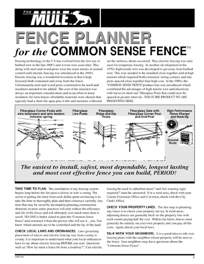 Fence Planner For The Common Sense Fence 2003