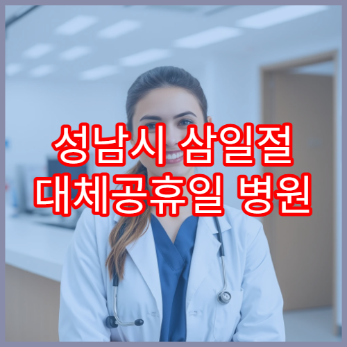 성남시 삼일절 대체공휴일 병원 연휴 진료 외상·부상 상담 가능