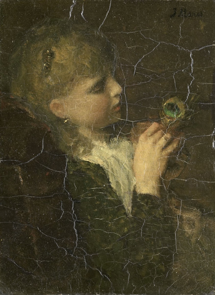 Girl with a Peacock Feather c 1877