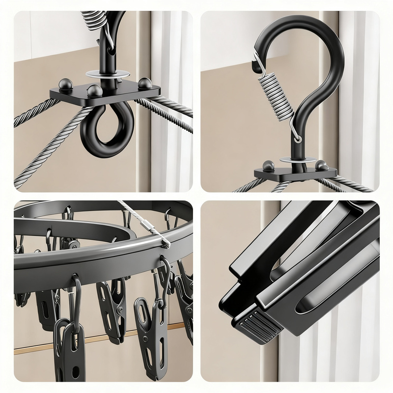 Sock drying rack with multiple clips