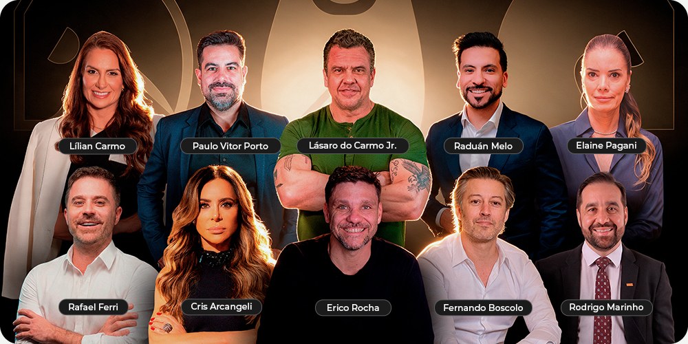 Obsessão em Negócios: Lilian Carmo, Paulo Vitor Porto, Lásaro do Carmo Jr., Raduán Melo, Elaine Pagani, Rafael Ferri, Cris Arcangeli, Erico Rocha, Fernando Boscolo e Rodrigo Marinho