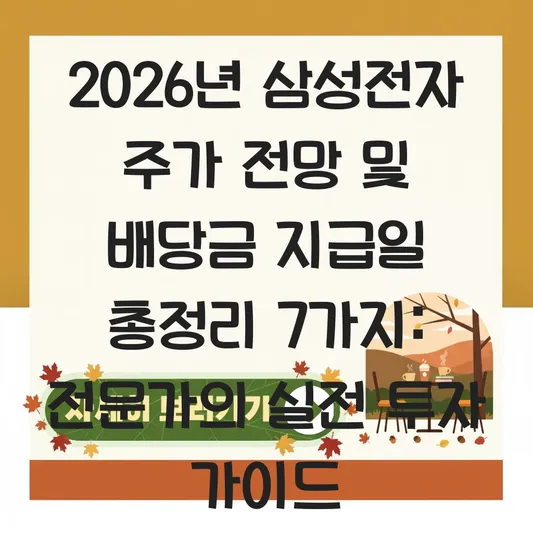 삼성전자 주가 전망 및 배당금 지급일 대표 이미지