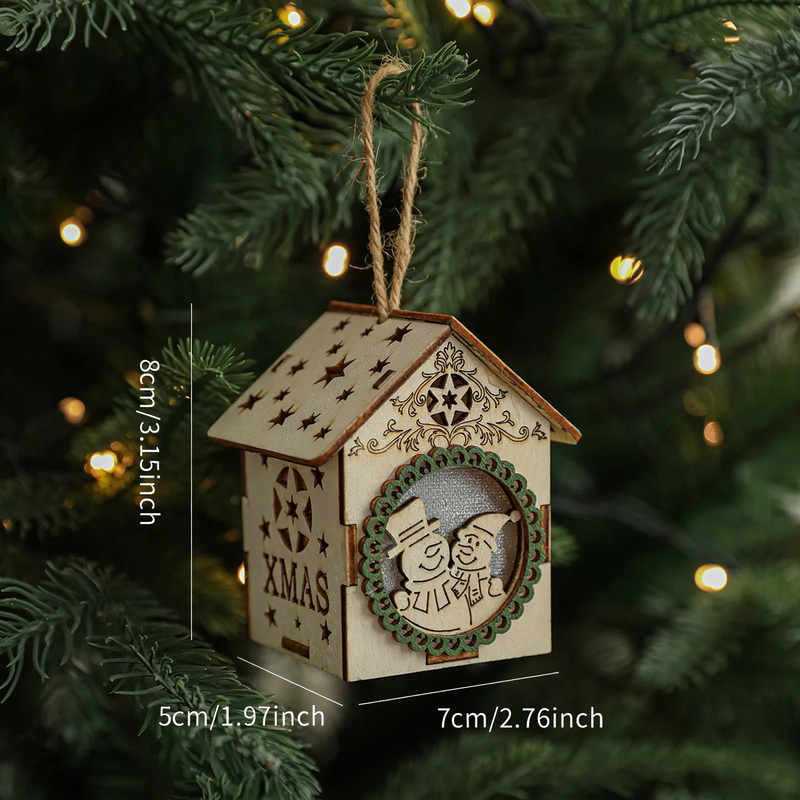 Dekorative LED-Holzhütte für weihnachtliche Atmosphäre
