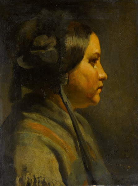 Study of the head of a young woman in profile