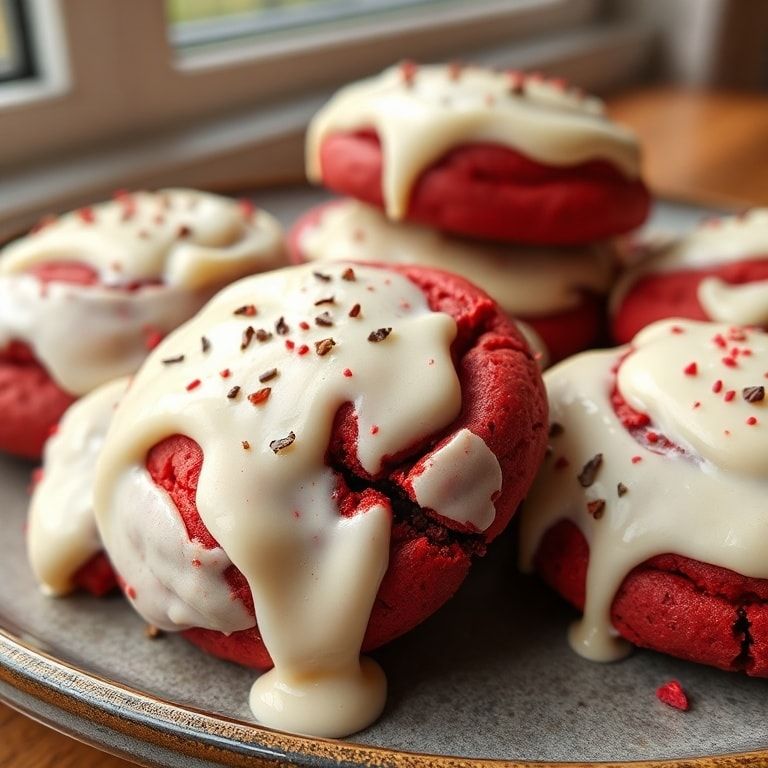 Red Velvet Cookies with Cream Cheese Frosting Recipe – Easy & Homemade Delight finished