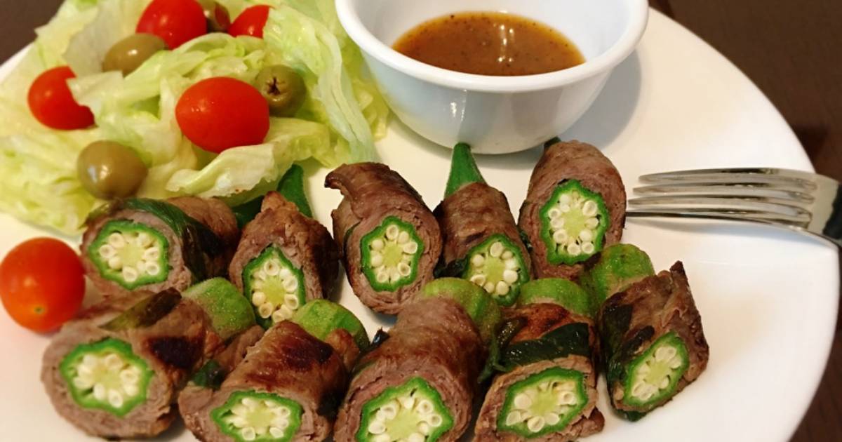 Thịt bò cuộn đậu bắp