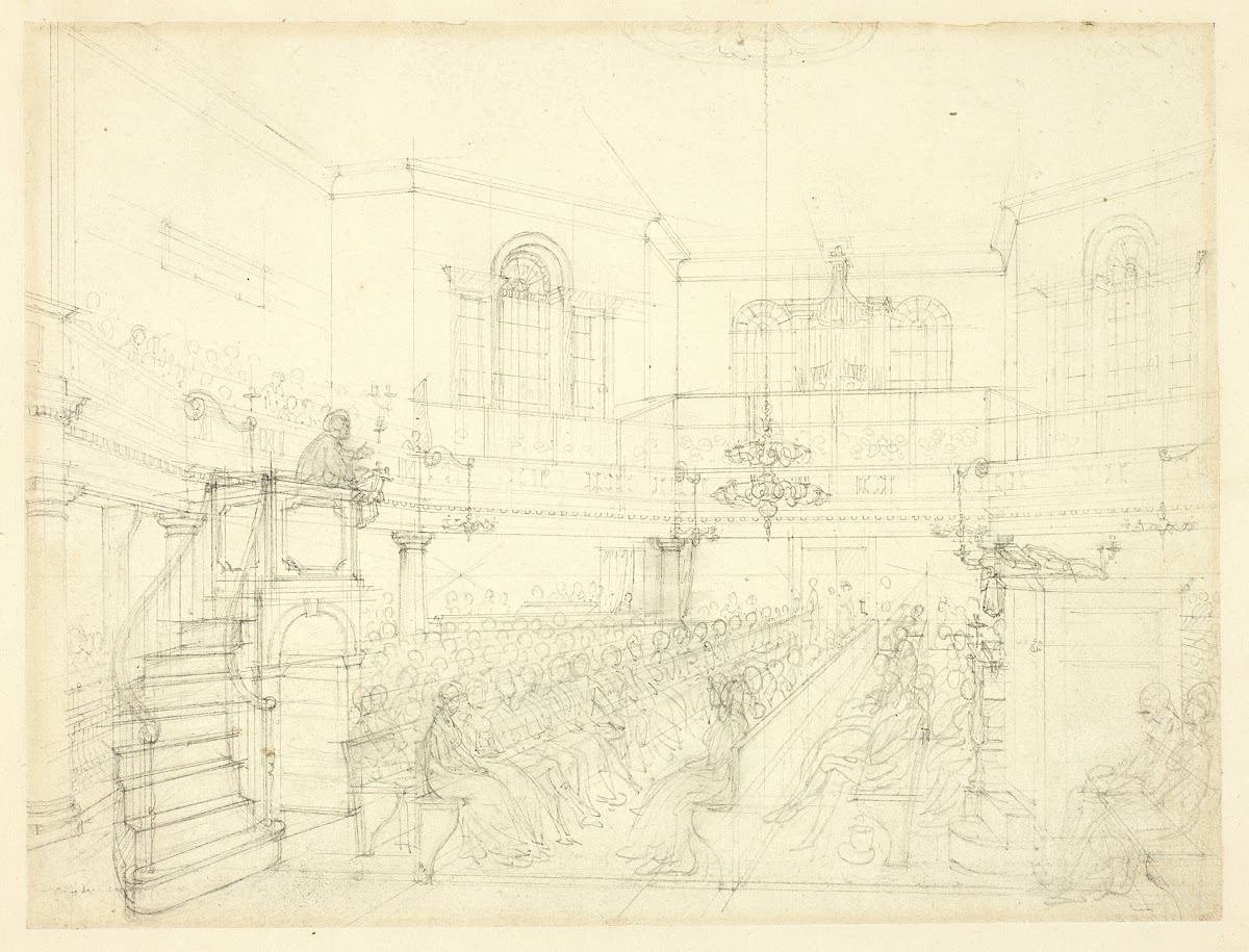 Study for The Magdalen Chapel from Microcosm of London c 1809