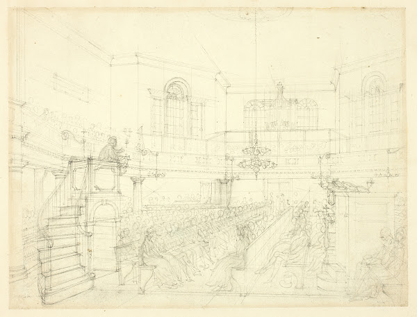 Study for The Magdalen Chapel from Microcosm of London c 1809