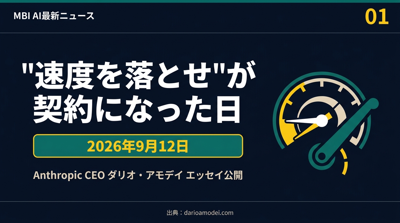 速度を落とせが契約になった日