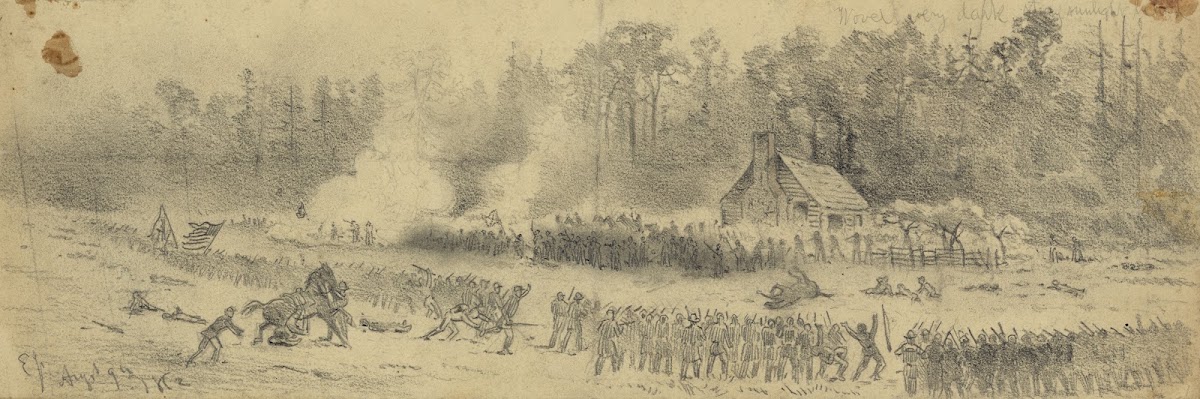 Charge of Union troops of the left flank of the army commanded by Genl Stonewall