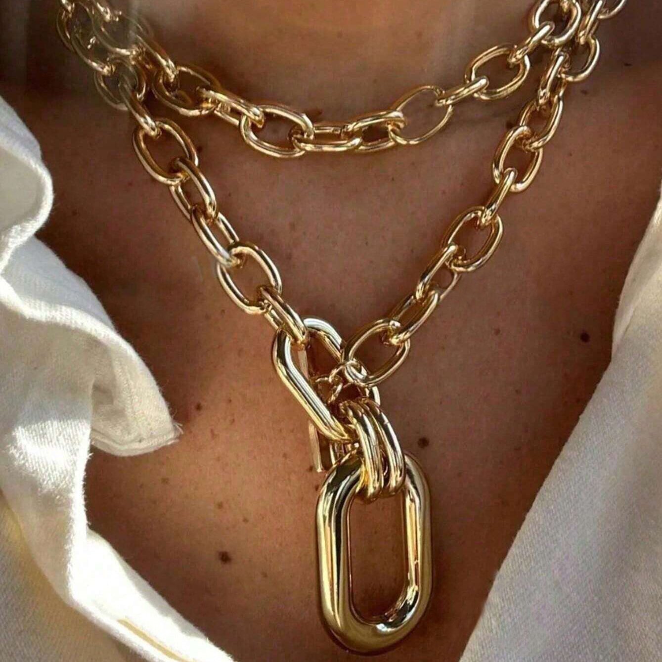 Cross necklace, silver-plated