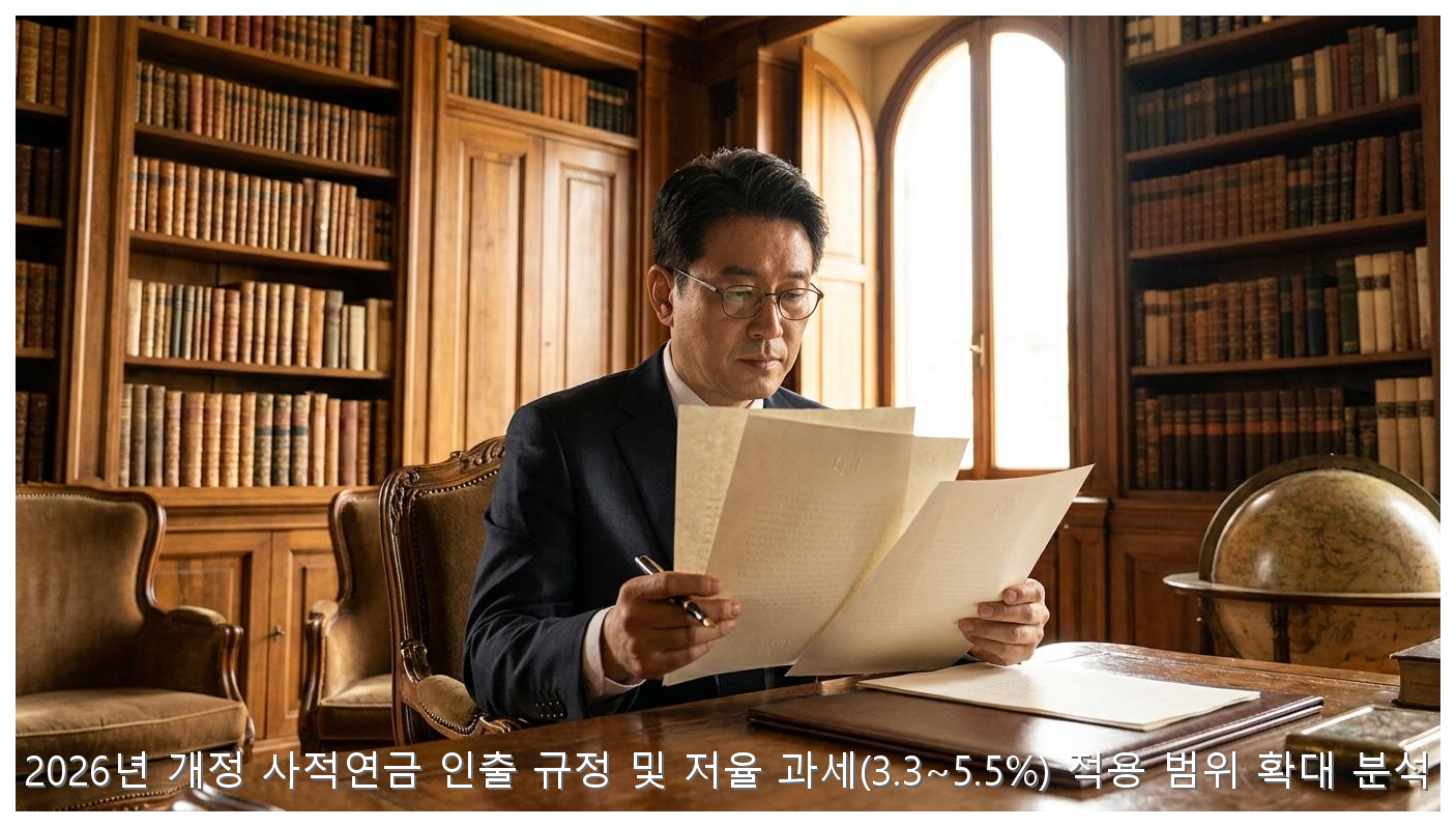 2026년 개정 사적연금 인출 규정 및 저율 과세(3.3~5.5%) 적용 범위 확대 분석 핵심 안내 및 분석 인포그래픽 (3)